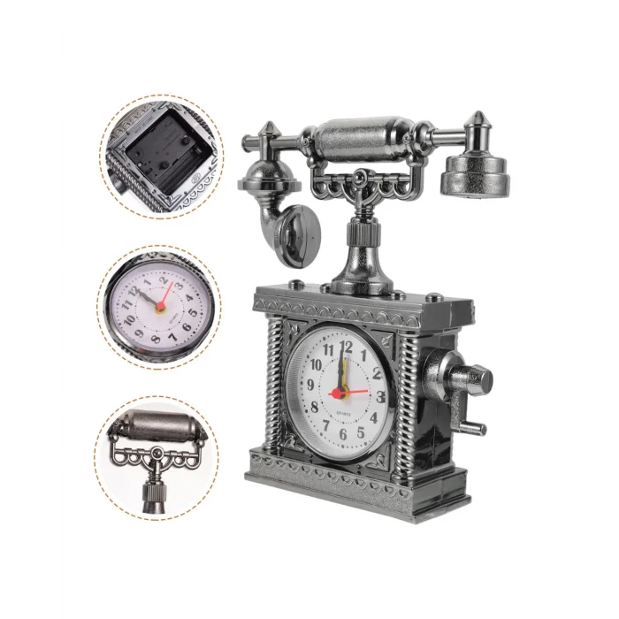 BUĞZ Nostaljik Telefon Tasarımlı Masa Saati Yüksek Sesli Alarm - BUĞZ