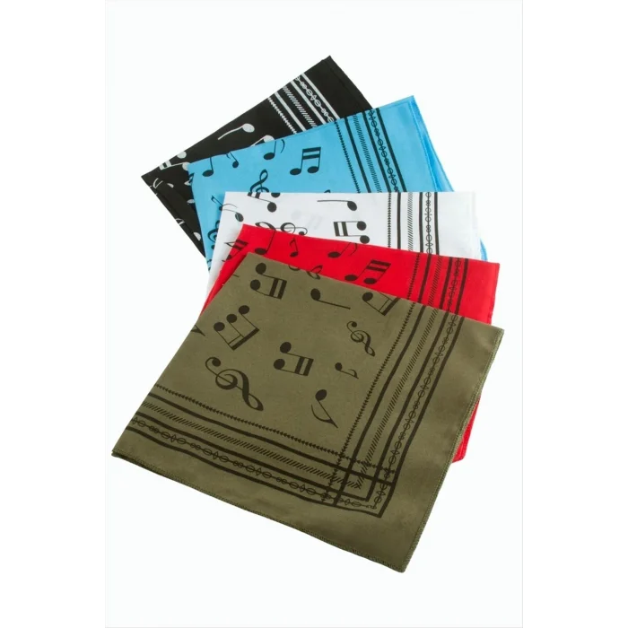 BUĞZ Nota Desenli Keten Bandana 50*50
