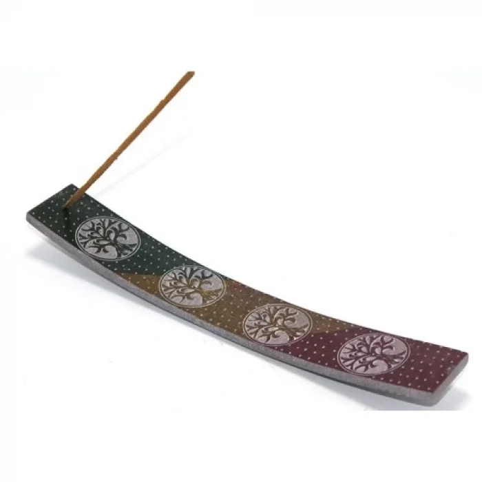  Obsidian Taşı Hayat Ağacı Tasarımlı Kayık Tütsülük