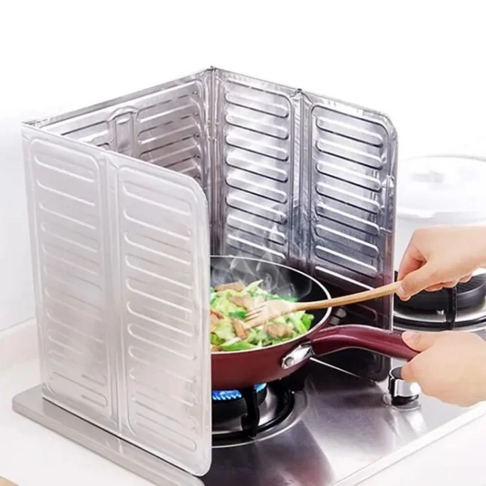 BUĞZ Ocak Yağ Sıçrama Koruyucu Katlanır Alüminyum Levha -Kolay Silinir Piknik Tüpü Rüzgar Önleyici Panel