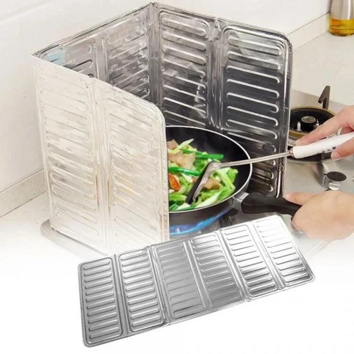 BUĞZ Ocak Yağ Sıçrama Koruyucu Katlanır Alüminyum Levha -Kolay Silinir Piknik Tüpü Rüzgar Önleyici Panel