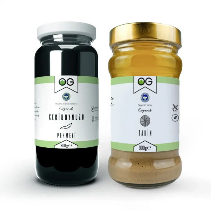 BUĞZ OG Natural Organik Keçiboynuzu Pekmezi (300 gr) ve Organik Tahin (300 gr) 2li Set