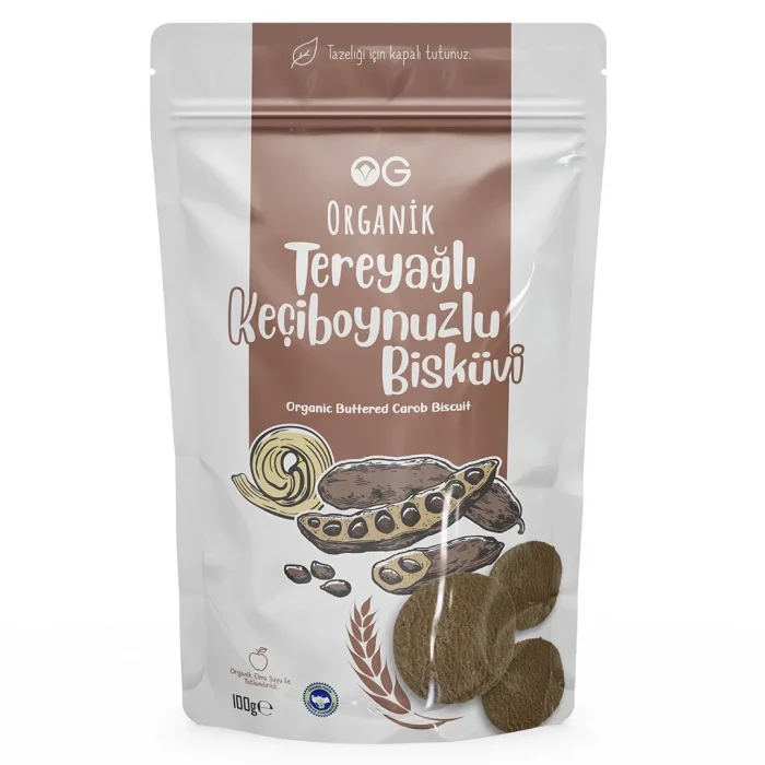 BUĞZ OG Natural Organik Tereyağlı Keçiboynuzlu Bisküvi (100 gr)