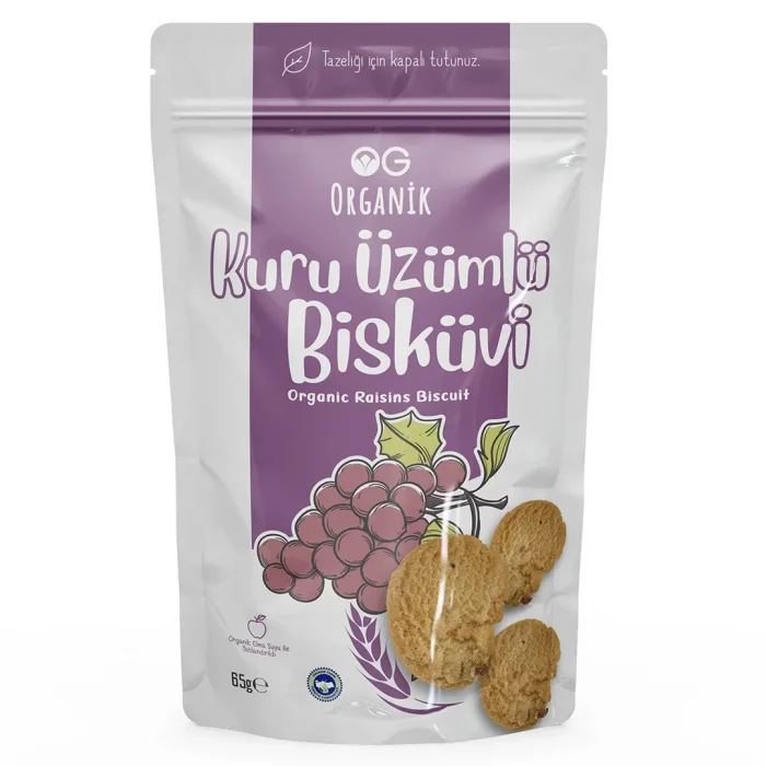 BUĞZ OG Natural Organik Üzümlü Bisküvi (65 gr)