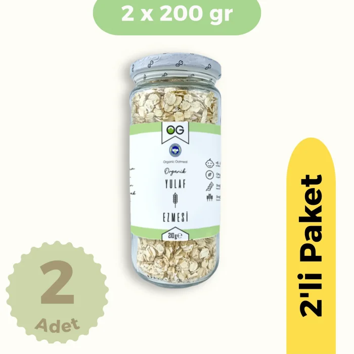 BUĞZ OG Natural Organik Yulaf Ezmesi 2li Set +6 Ay (210 gr)