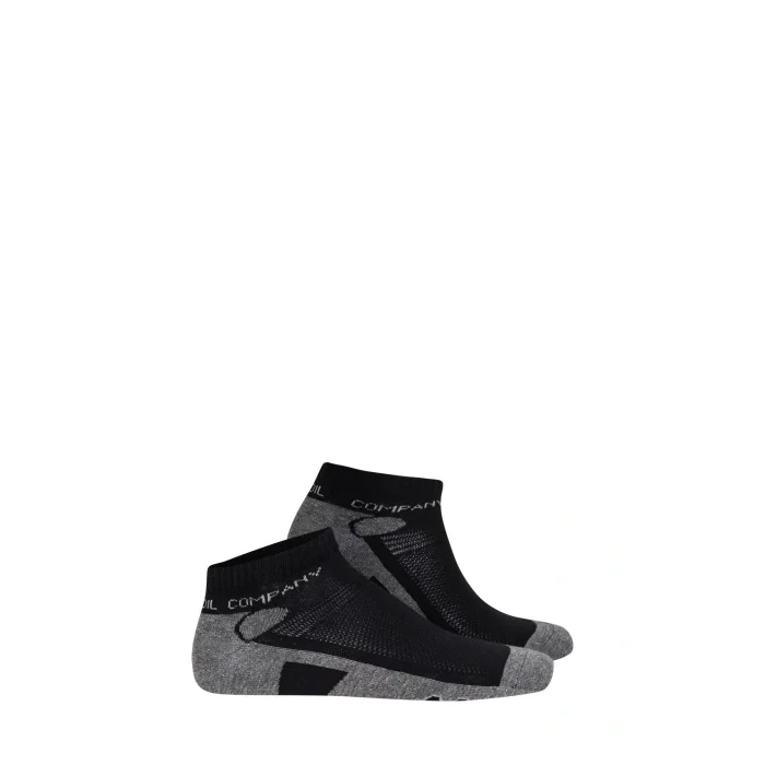 BUĞZ Oil Company Siyah Gri Patik Unisex Çorap Naturel