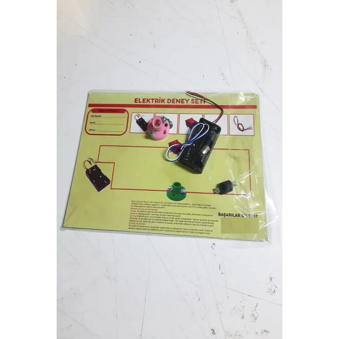 BUĞZ Okul Deney Seti - Elektrik Seti Ampul - Pil Yatağı - Duy -Düğme Seti