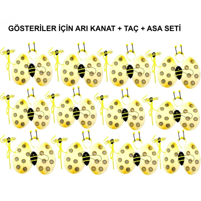 BUĞZ Okul Gösterileri için 12li Arı Kanadı Seti - Etkinlik Kanatları