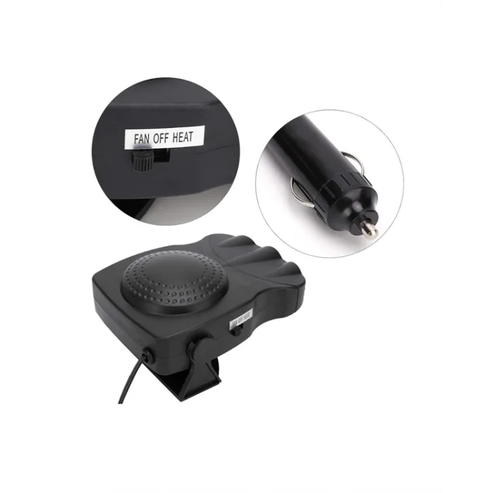  Ön Cam Buz Çözücü ve Fan | 12V Araç İçi Isıtıcı, Full Havalandırmalı, ABS Gövdeli