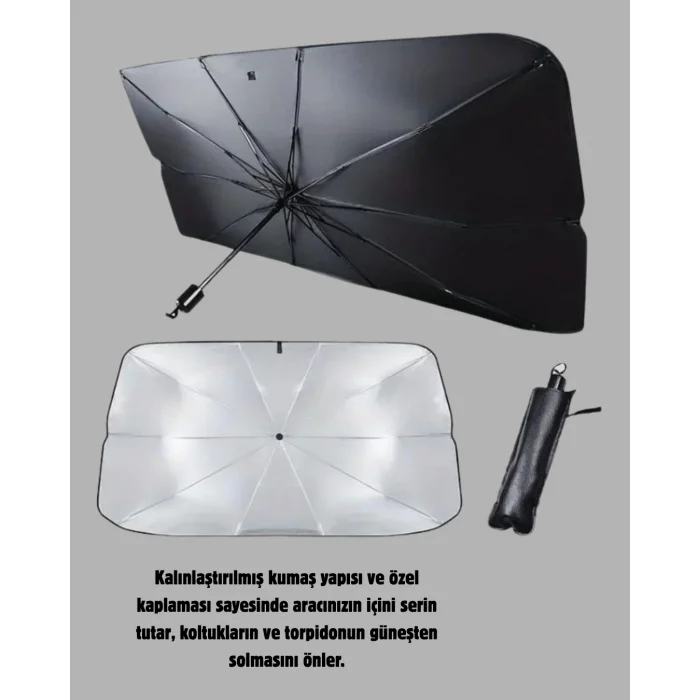 BUĞZ Ön Cam Güneşliği – Kalın Kumaş ve Cam Elyaf İskelet ile Maksimum UV Koruma