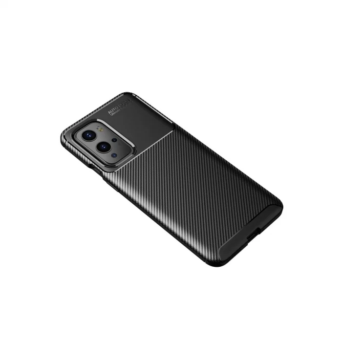 BUĞZ One Plus 9 Pro Kılıf Auto Focus Karbon Kapak - Siyah