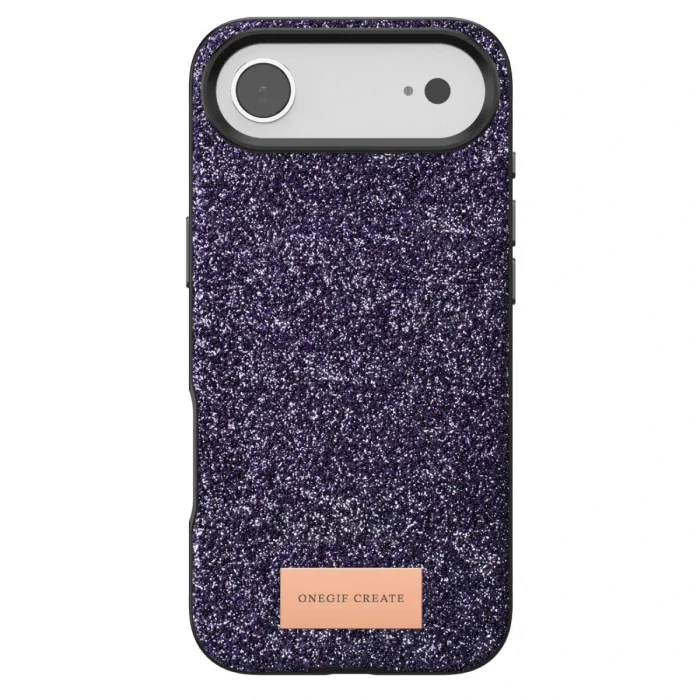 BUĞZ Onegif  İphone 17 Air Bright Simli Kapak - Derin Mor