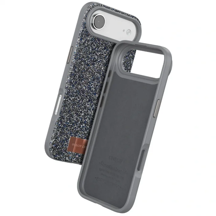 BUĞZ Onegif  İphone 17 Air Bright Simli Kapak - Gümüş