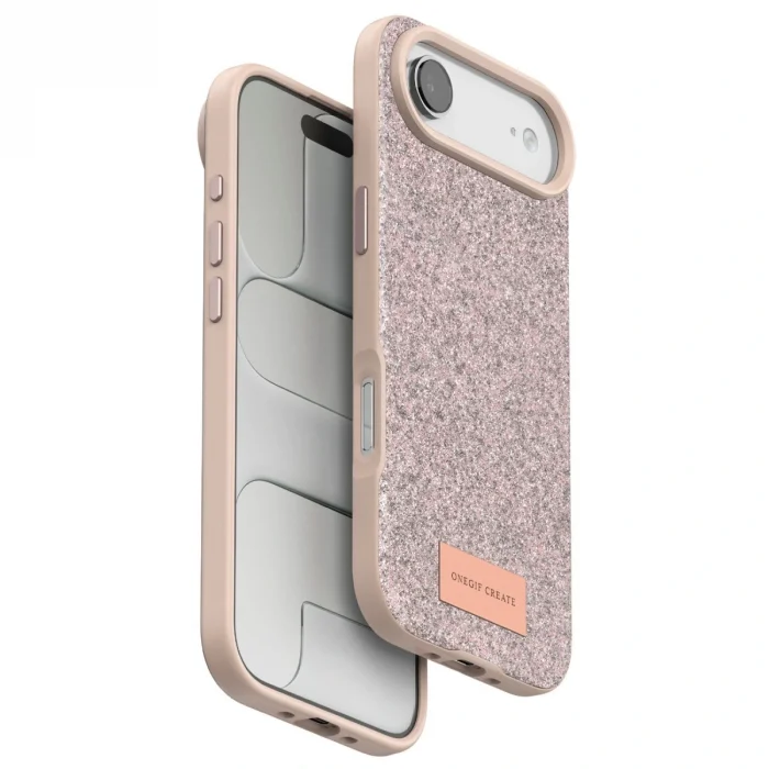 BUĞZ Onegif  İphone 17 Air Bright Simli Kapak - Pembe