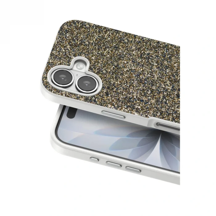 BUĞZ Onegif  İphone 17 Bright Simli Kapak - Çöl Titanyum