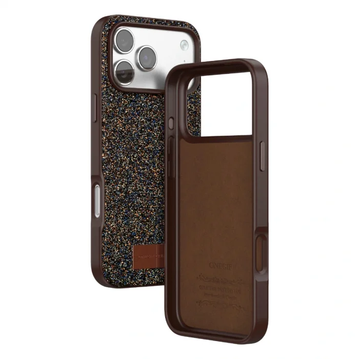 BUĞZ Onegif  İphone 17 Pro Max Bright Simli Kapak - Gold