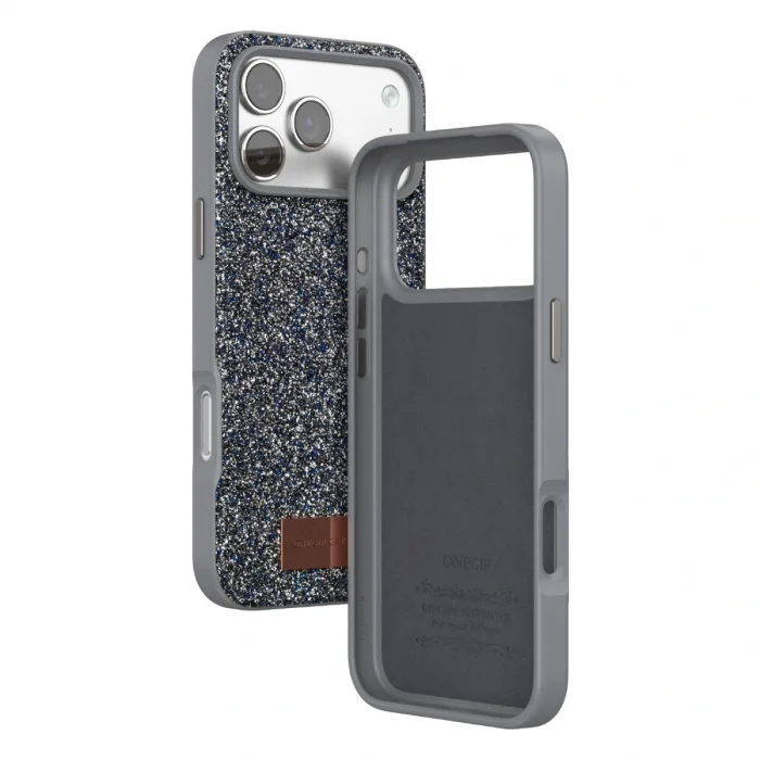 BUĞZ Onegif  İphone 17 Pro Max Bright Simli Kapak - Gümüş