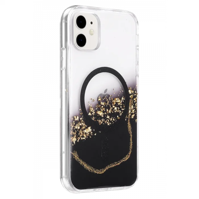 BUĞZ Onegif  İphone 11 Lotus Simli Magsafe Kapak - Siyah