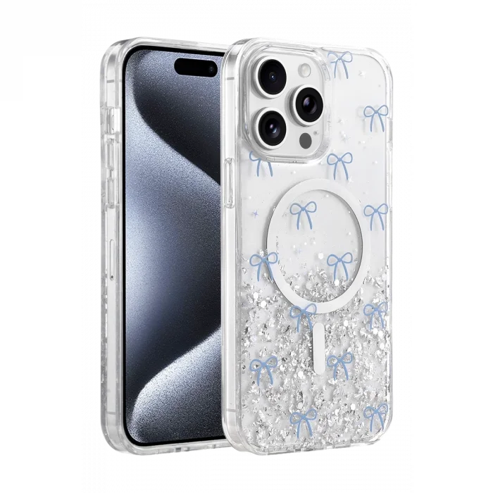 BUĞZ Onegif  İphone 14 Pro Max Misk Simli Magsafe Kapak - Desen 3