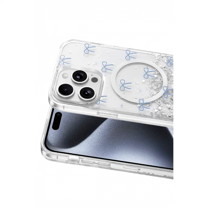 BUĞZ Onegif  İphone 14 Pro Max Misk Simli Magsafe Kapak - Desen 3