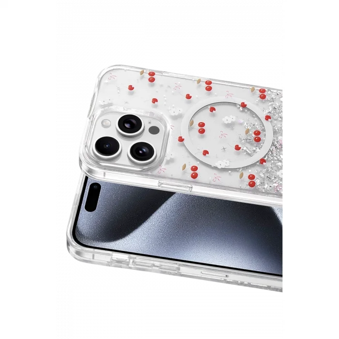 BUĞZ Onegif  İphone 14 Pro Max Misk Simli Magsafe Kapak - Desen 5