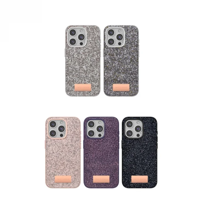 BUĞZ Onegif  İphone 15 Bright Simli Kapak - Pembe