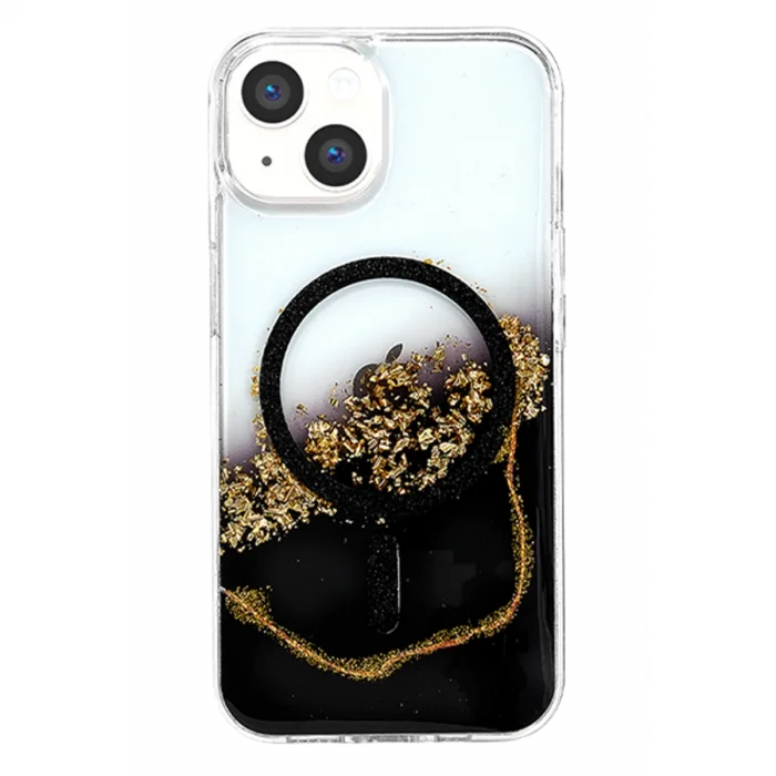 BUĞZ Onegif  İphone 15 Lotus Simli Magsafe Kapak - Siyah
