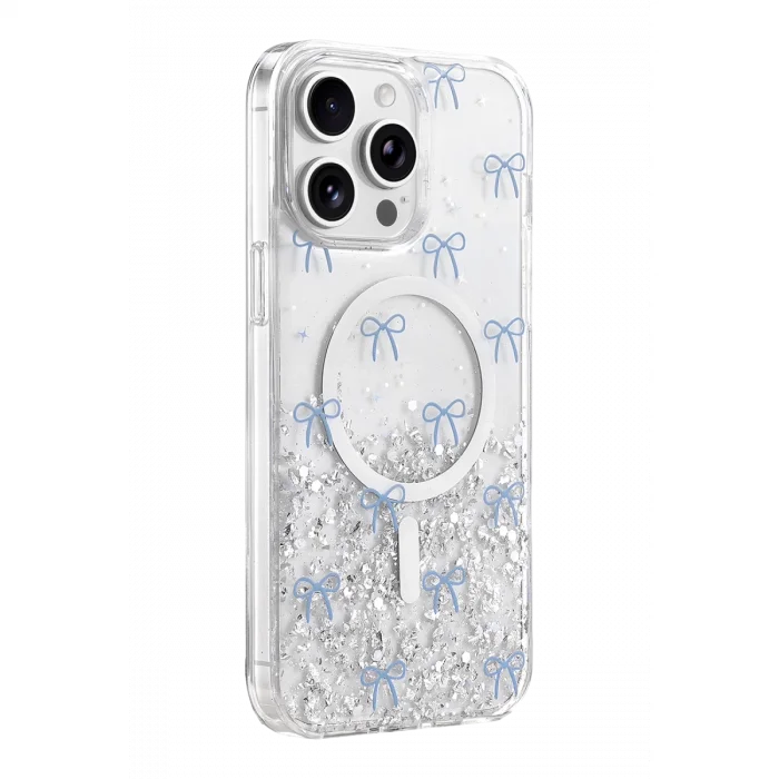 BUĞZ Onegif  İphone 15 Pro Max Misk Simli Magsafe Kapak - Desen 3