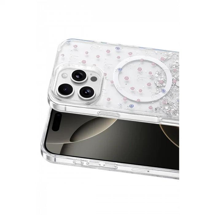 BUĞZ Onegif  İphone 16 Pro Max Misk Simli Magsafe Kapak - Desen 1