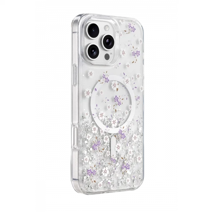 BUĞZ Onegif  İphone 16 Pro Max Misk Simli Magsafe Kapak - Desen 2