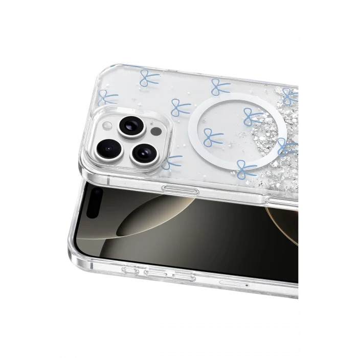 BUĞZ Onegif  İphone 16 Pro Max Misk Simli Magsafe Kapak - Desen 3