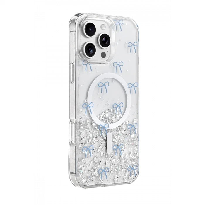 BUĞZ Onegif  İphone 16 Pro Max Misk Simli Magsafe Kapak - Desen 3