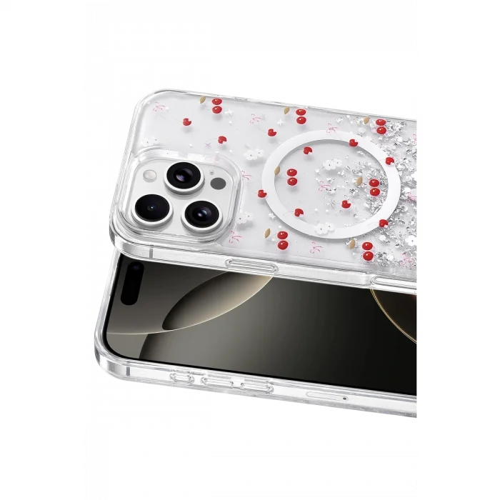 BUĞZ Onegif  İphone 16 Pro Max Misk Simli Magsafe Kapak - Desen 5