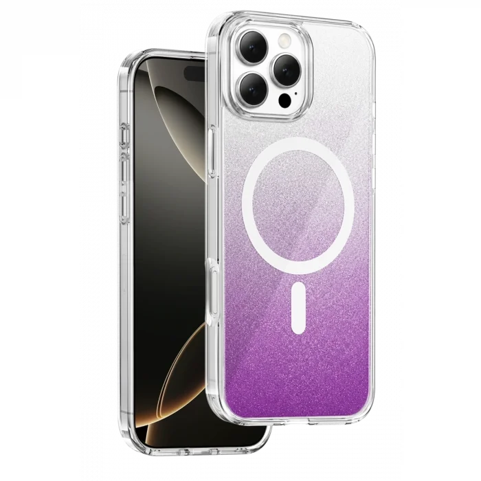 BUĞZ Onegif  İphone 16 Pro Max Sora Simli Magsafe Kapak - Mor