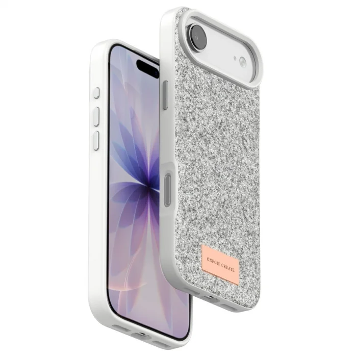 BUĞZ Onegif  İphone 17 Air Bright Simli Kapak - Beyaz