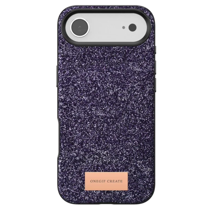 BUĞZ Onegif  İphone 17 Air Bright Simli Kapak - Derin Mor