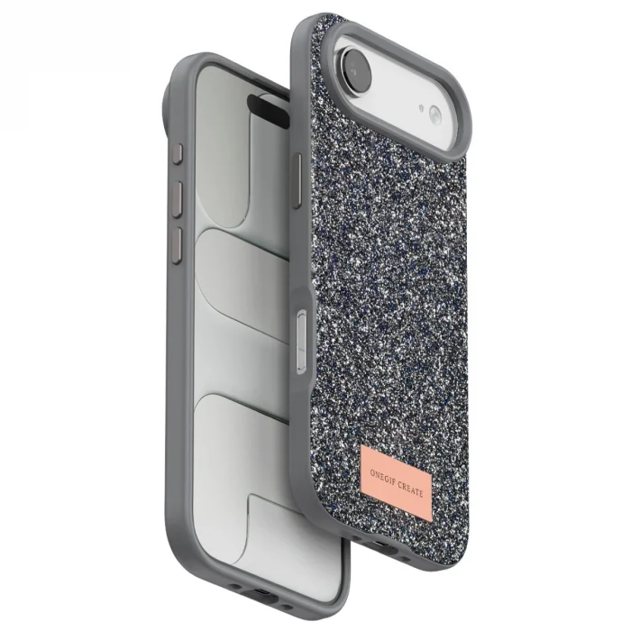 BUĞZ Onegif  İphone 17 Air Bright Simli Kapak - Gümüş