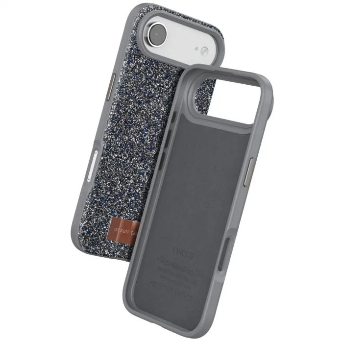BUĞZ Onegif  İphone 17 Air Bright Simli Kapak - Gümüş