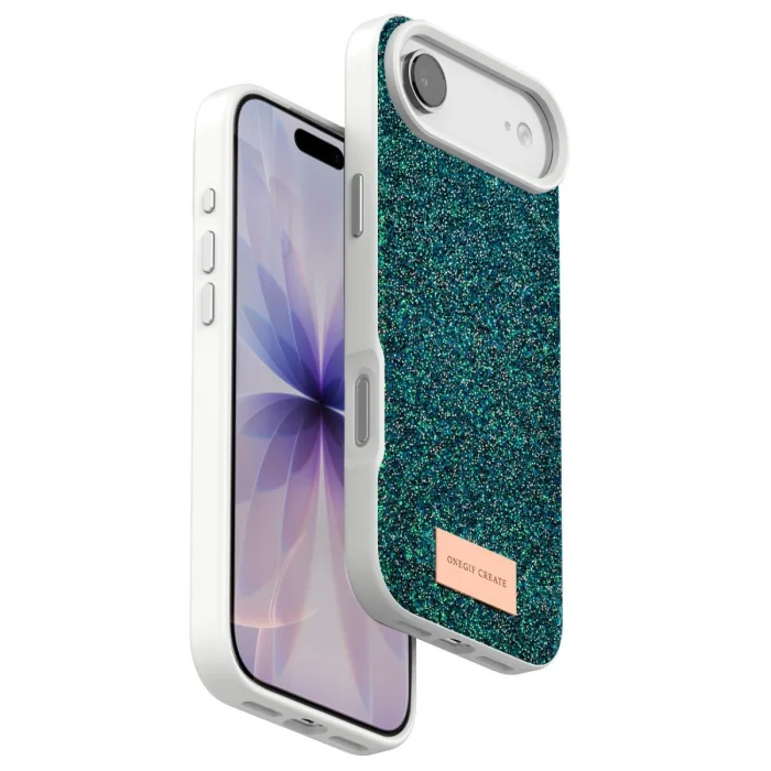 BUĞZ Onegif  İphone 17 Air Bright Simli Kapak - Koyu Yeşil
