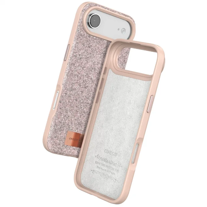 BUĞZ Onegif  İphone 17 Air Bright Simli Kapak - Pembe