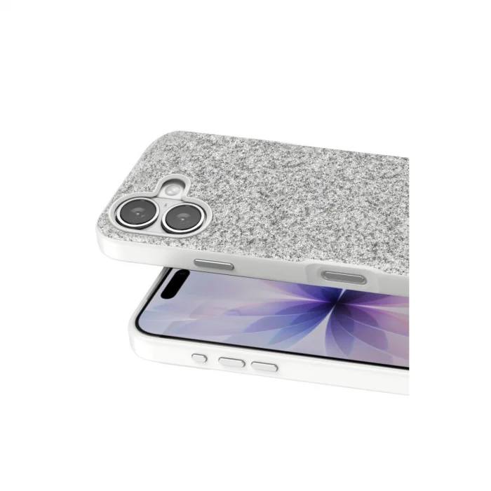 BUĞZ Onegif  İphone 17 Bright Simli Kapak - Beyaz