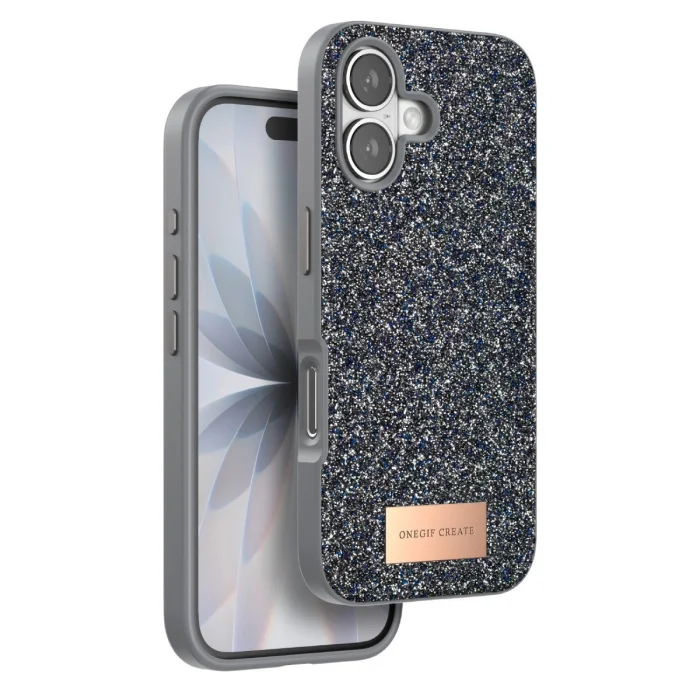 BUĞZ Onegif  İphone 17 Bright Simli Kapak - Gümüş