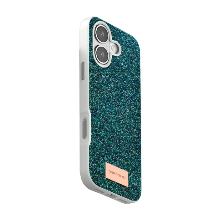 BUĞZ Onegif  İphone 17 Bright Simli Kapak - Koyu Yeşil