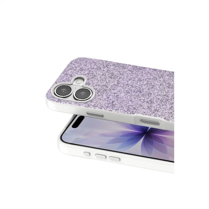 BUĞZ Onegif  İphone 17 Bright Simli Kapak - Lila