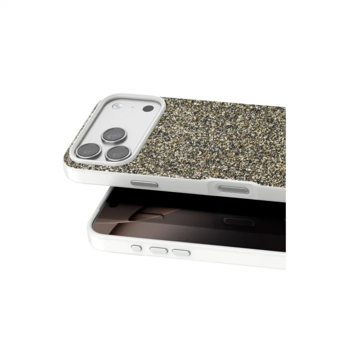 BUĞZ Onegif  İphone 17 Pro Bright Simli Kapak - Çöl Titanyum