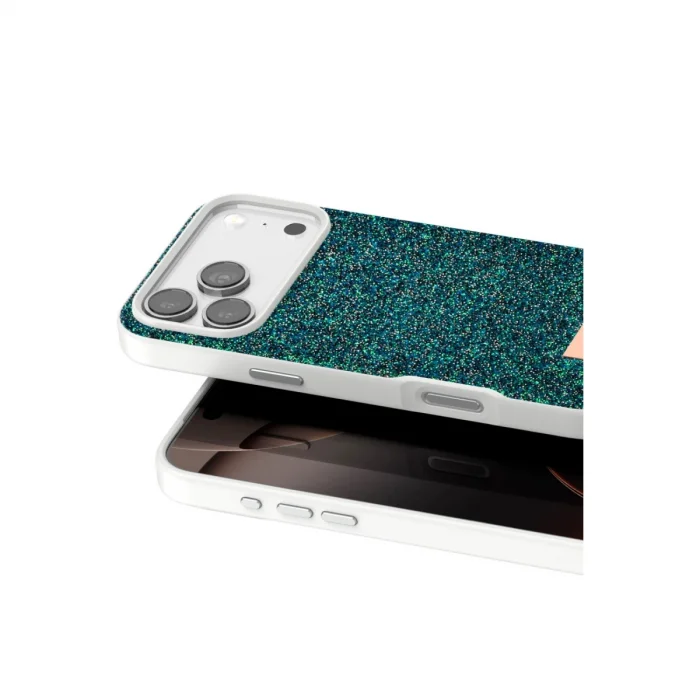 BUĞZ Onegif  İphone 17 Pro Bright Simli Kapak - Koyu Yeşil