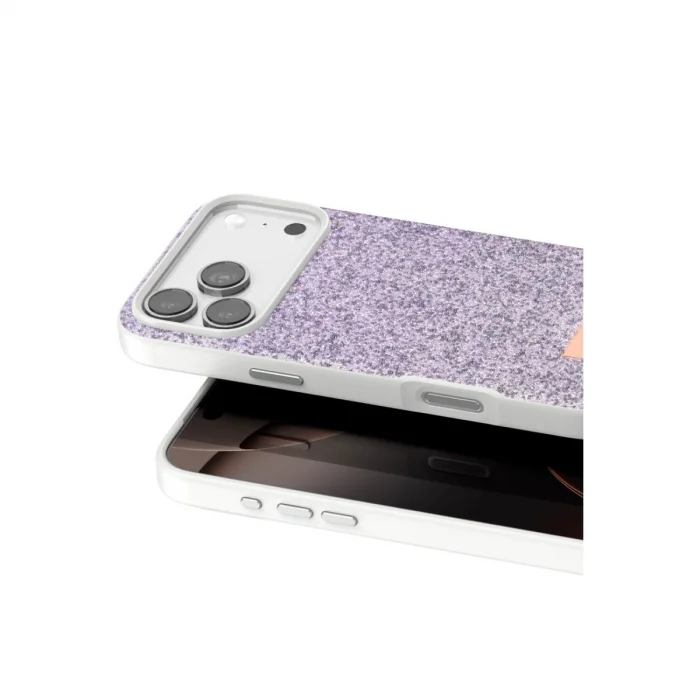 BUĞZ Onegif  İphone 17 Pro Bright Simli Kapak - Lila