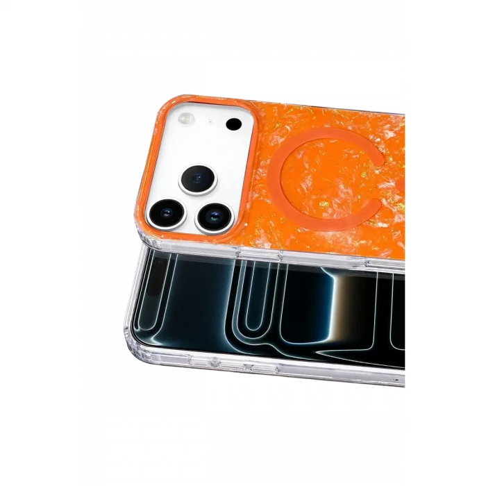BUĞZ Onegif  İphone 17 Pro Max Mila Dalgalı Magsafe Kapak - Turuncu