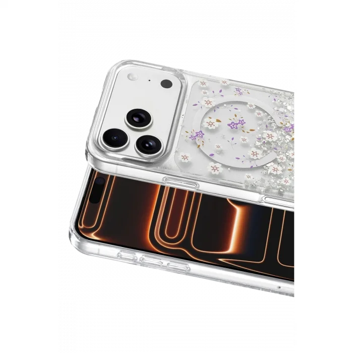 BUĞZ Onegif  İphone 17 Pro Max Misk Simli Magsafe Kapak - Desen 2