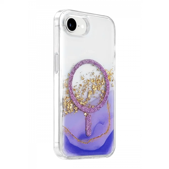 BUĞZ Onegif  İphone 17e Lotus Simli Magsafe Kapak - Mor